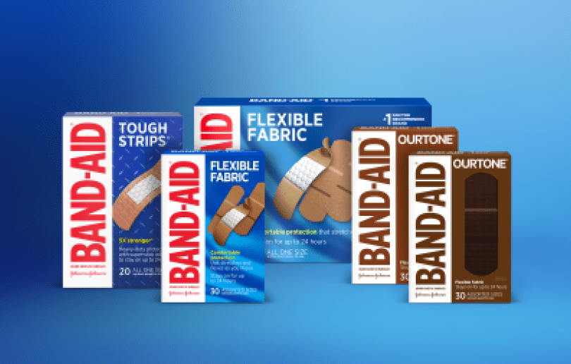 Assortment of Band-Aid® Brand Adhesive Bandage Product Packages