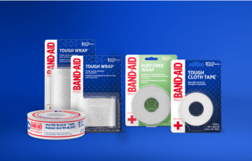 Assortment of Band-Aid® Brand Tapes and Wraps Products